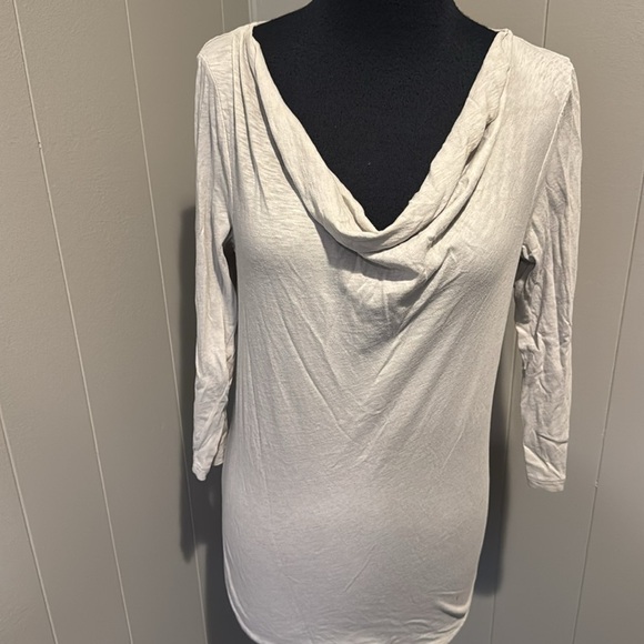 J. Crew 100% cotton draped neckline putty lightweight soft knit top. 3/4 sleeves - Picture 1 of 4